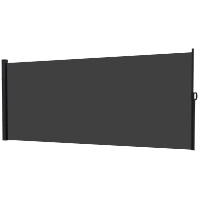 Outsunny 13' x 6' Retractable Side Awning, Outdoor Privacy Screen for Garden, Hot Tub, Balcony, Terrace, Pool, Black