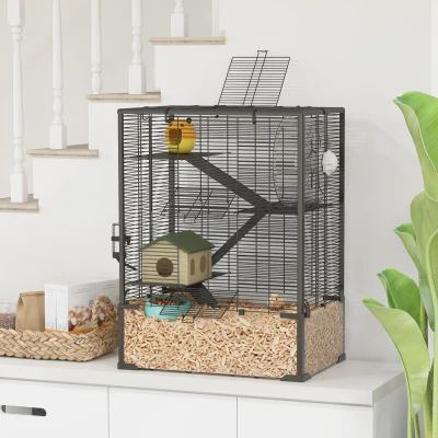 Hamster Cage 23.6" L x 15.7" W x 31.5" H Black