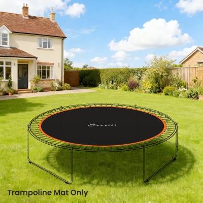 Soozier Trampoline Mat Replacement with Spring Pull Tool and 72 V-Hooks, Fits 12ft Trampoline, Using 5.5" Springs, Orange