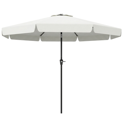 Outsunny 8.5 ft Outdoor Market Table Umbrella, Round Patio Umbrella with Tilt and Crank for Garden, Backyard, Deck, Cream White