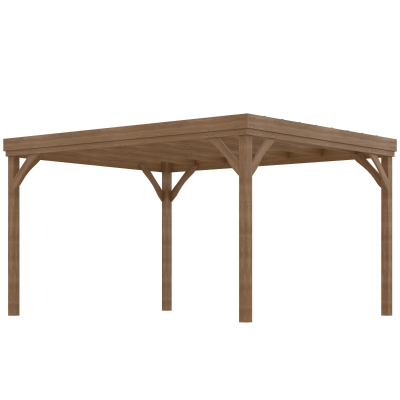 Outsunny 10' x 12' Wood Pergola, Outdoor Gazebo Grape Trellis for Climbing Plant Support, Garden, Patio, Backyard, Deck, Brown