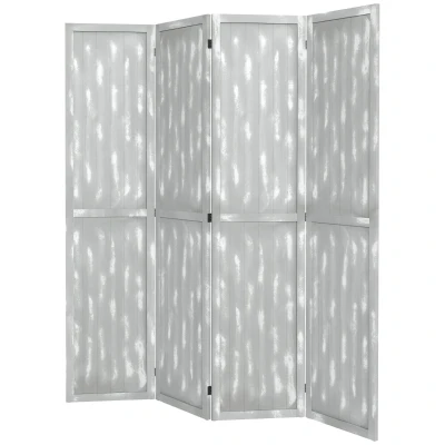 HOMCOM Screen Divider Room Divider Screen with Foldable Design for Indoor Bedroom Office 5.5' Grey