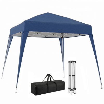 Outsunny 8' x 8' Pop Up Canopy, Outdoor Folding Tent, Portable Party Tent with Carrying Bag for Camping, Party, Picnic, Blue