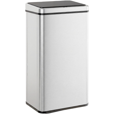 HOMCOM 13.2 Gal (50 L) Automatic Garbage Can w/ Soft-Close Lid, Touchless Trash Can with Fingerprint Resistant Stainless Steel