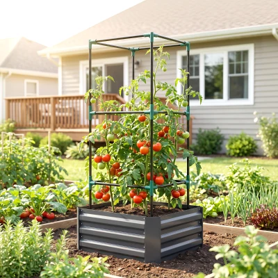 Garden Bed 24" W x 24" D x 55" H Dark Gray