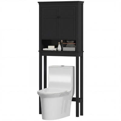 HOMCOM 3-Tier Over Toilet Storage Unit Washing Machine Cabinet Dryer Cabinet with Adjustable Shelf for Bathroom, Laundry