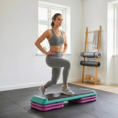 Soozier 4"/6"/8" Aerobic Stepper Exercise with Non-Slip Top for Home, Office, Indoor, Outdoor, Multicolour