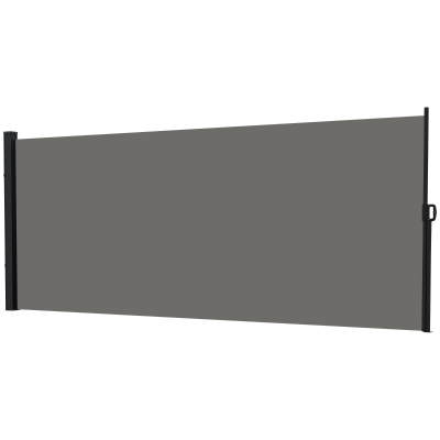 Outsunny 13' x 6' Retractable Side Awning, Outdoor Privacy Screen for Garden, Hot Tub, Balcony, Terrace, Pool, Dark Grey