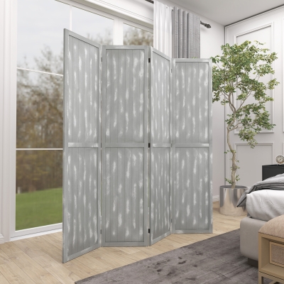 HOMCOM Screen Divider Room Divider Screen with Foldable Design for Indoor Bedroom Office 5.5' Grey