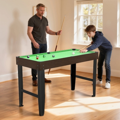 Soozier 55" Mini Pool Table, Pool Game Billiard Table Set with 2 Cues, 16 Balls, 2 Chalks, Triangle, Brush, Green