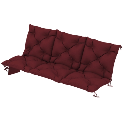 Outsunny Bench Cushion Water-Repellent Outdoor Furniture Pad Seater Swing Chair 59.1" x 39.4" Wine Red
