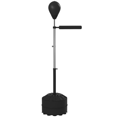 Soozier Freestanding Boxing Punch Bag with 63"-80.7" Adjustable Height, 12 Suction Cups, Boxing Stand with Reflex Bar, Black