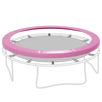 Soozier 14FT Trampoline Spring Cover, Trampoline Pad Replacement, Waterproof and Tear-Resistant, All-Weather Trampoline Accessories, No Holes for Pole, Pink