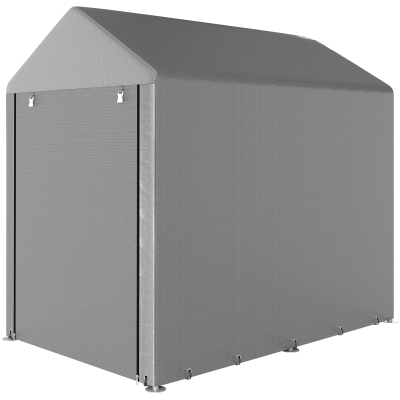 Outsunny 4 x 6ft Outdoor Storage Shed Tent, Portable Shed with Roll-up Door for Motorcycle, Bike, Garden Tools