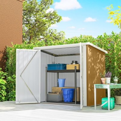 Outsunny 5' x 3' Metal Garden Storage Shed, Tool House with Double Doors for Backyard, Patio, Lawn