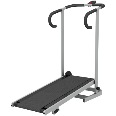 Soozier Walking Pad Treadmill with 16.5% Incline, Foldable Treadmill with LCD Monitor and Handle Bar for Home, Non-Electric