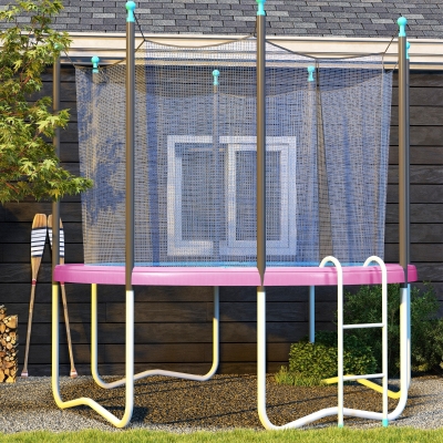 Soozier 14FT Trampoline Spring Cover, Trampoline Pad Replacement, Waterproof and Tear-Resistant, All-Weather Trampoline Accessories, No Holes for Pole, Pink