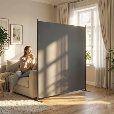 Outsunny Outdoor Freestanding Outdoor Privacy Screen, Privacy Panel, 70.9" x 70.9", Dark Grey