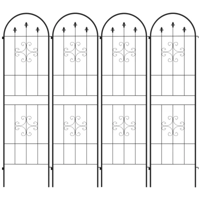 Outsunny Metal Trellis Set of 4, Garden Trellis for Climbing Plants Support Frames, Arrow Design