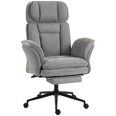 HOMCOM Criss Cross Office Chair, Adjustable Swivel Desk Chair, Gray