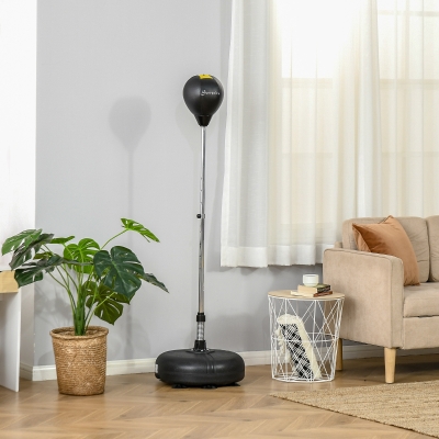 Soozier Reflex Bag with Stand, Freestanding Punching Bag Set with Speedball and Gloves, 52.4" -59.4" Adjustable Height
