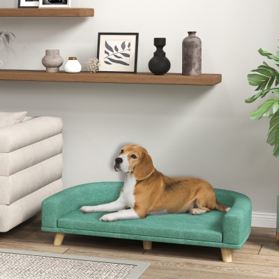 PawHut Dog Sofa for Large Dogs with Washable Cover, Anti-slip Foot Pads, Green