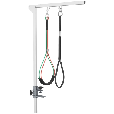 PawHut Adjustable Pet Grooming Arm, with Clamp, Haunch Holders & Grooming Loop - Sliver