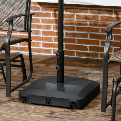 Outsunny 66 lb Heavy Duty Patio Umbrella Stand Filled Umbrella Holder Market Umbrella Base for Outdoor Garden Backyard Black
