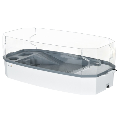 PawHut Turtle Tank Kit, Turtle Aquarium with Basking Platform, Water Pump, Filter Layer Design, Reptile Habitat