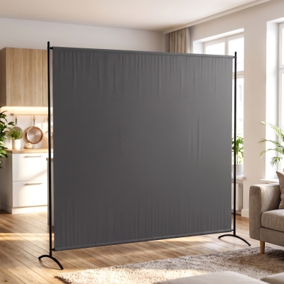 Outsunny Single Panel Room Divider, UV30+ Privacy Screen, Indoor Outdoor Privacy Panel with Stable Base, Dark Grey