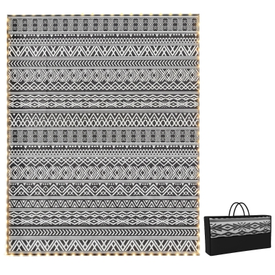 Outsunny 10' x 8' Outdoor Reversible Patio Rug with USB Lights & Bag