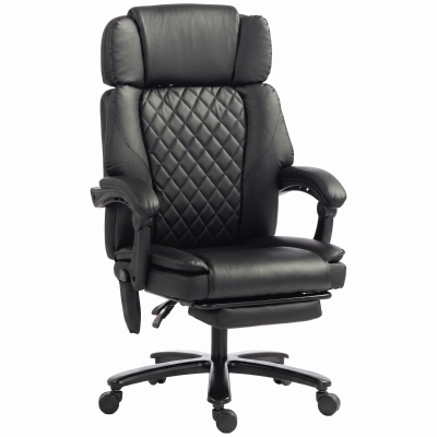 HOMCOM Massage Office Chair, 400lbs Heavy Duty Reclining, Black