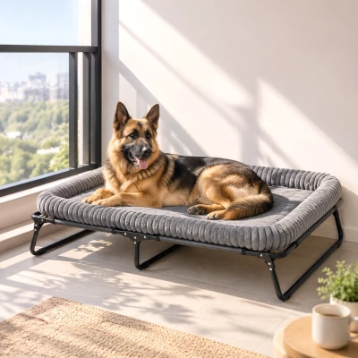 PawHut Large Elevated Dog Bed, Outdoor Metal Frame Pet Cot, XL