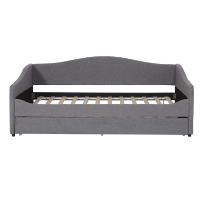 Space-Saving Upholstered Daybed with Twin Size Thurdle, Ideal Sofa Bed for Small Apartments, 79.5" L x 44" W x 33" H, Gray