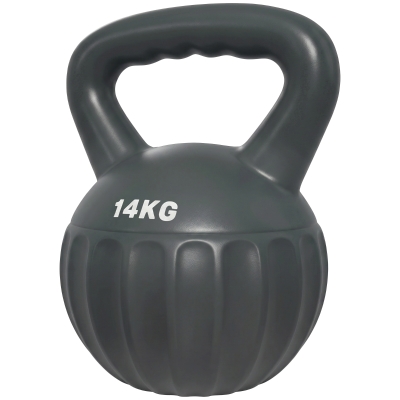 Soozier Kettlebell, 31 lbs Kettle Bell with Non-Slip Handle for Home Gym, Weight Lifting and Strength Training, Grey