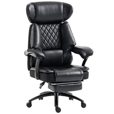 HOMCOM Big & Tall Office Chair 500lbs, Wide Seat, Footrest, Lumbar Support