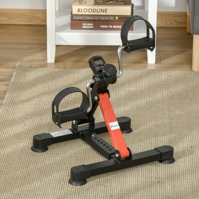 Soozier Pedal Exerciser Under Desk Bike with LCD Display, Adjustable Resistance, Mini Exercise Bike for Home Office