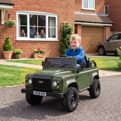 Qaba Land Rover Ride-on Car 12V Remote Bluetooth for Kids, Green