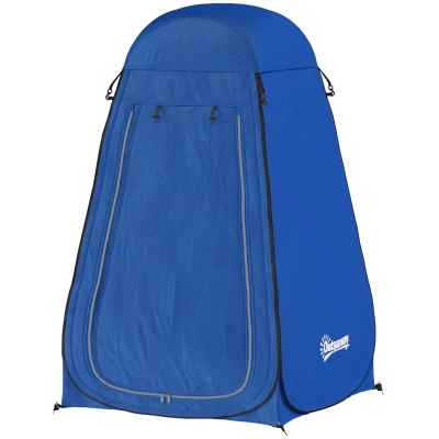 Outsunny Pop Up Shower Tent, Portable Privacy Room for Outdoor Changing, Dressing, Fishing Storage with Carrying Bag, Blue