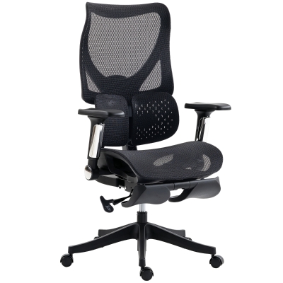 HOMCOM Ergonomic Mesh Office Chair with Lumbar Support, Black