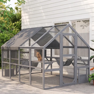 Cat Cage 110.2" x 73" x 74" Gray