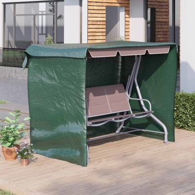 Outsunny 3-Seater Patio Swing Cover, Outdoor Garden Furniture Protection Hammock Glider Cover, Waterproof Dustproof Windproof, 85" x 61" x 59", Dark Green