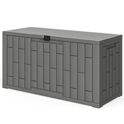 Outsunny 60 Gallon Resin Deck Box, Lockable Outdoor Storage Box, Splash-Resistant & UV Resistant Patio Storage Container