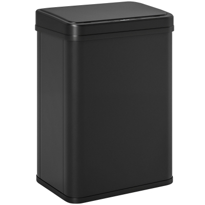 HOMCOM 10.6 Gal (40 L) Automatic Garbage Can w/ Soft-Close Lid, Trash Can with Fingerprint Resistant Stainless Steel, Black