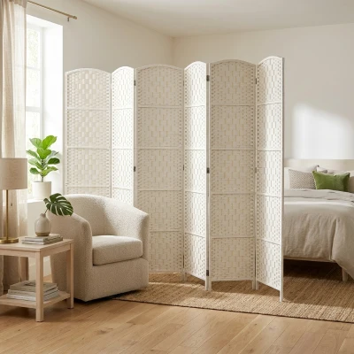 Room Divider 106.3" W x 0.8" D x 70.9" H White