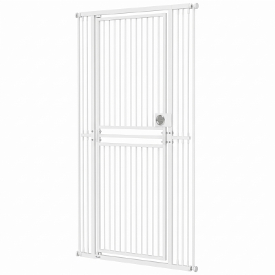 PawHut 71" Extra Tall Cat Gate,  29"-39" Wide Pet Gate with No Drilling, Narrow Spacing, Pull-Ring Latch, 2 Extension Kits