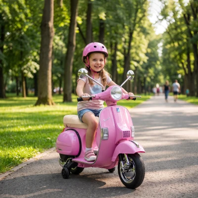 Qaba 12V Kids Electric Motorcycle with Training Wheels, Pink