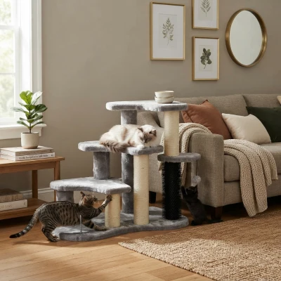 cat tree 23.6" L x 15.4" W x 19.7" H Light Gray