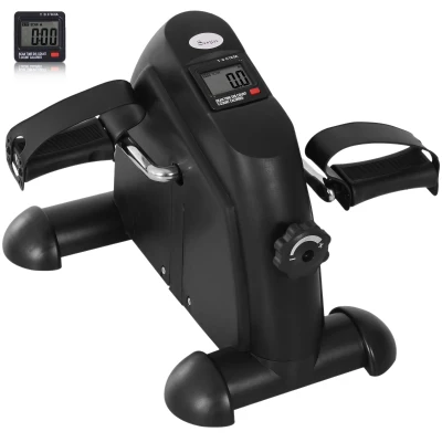 Soozier Portable Mini Pedal Exercise Bike Indoor Cycle Fitness Arm Leg w/ LCD Display, Black