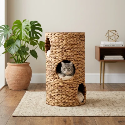 PawHut Elevated Cat Bed with 3 Hideaways & Plush Cushions